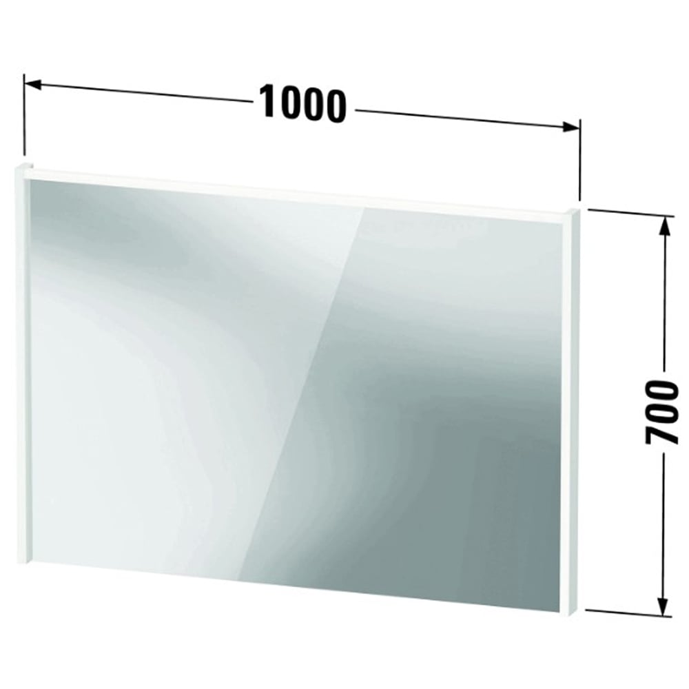 Duravit D-Code Gloss White Illuminated LED Mirror 1000mm x 700mm Image 2