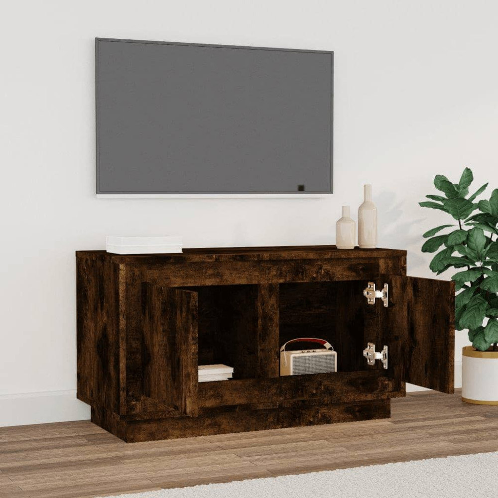 vidaXL Smoked Oak 2 Door TV Cabinet Image 3