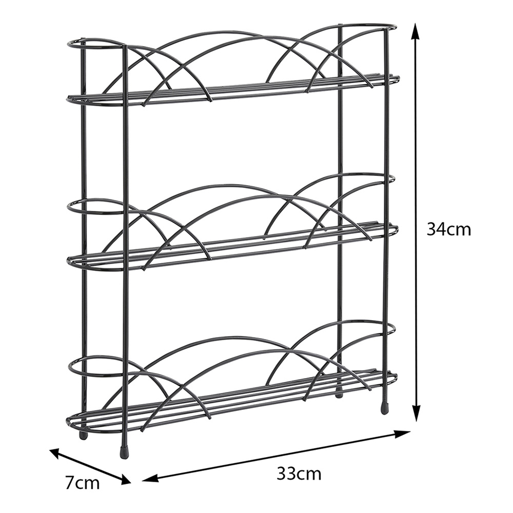 Black Free Standing Spice Rack Wilko