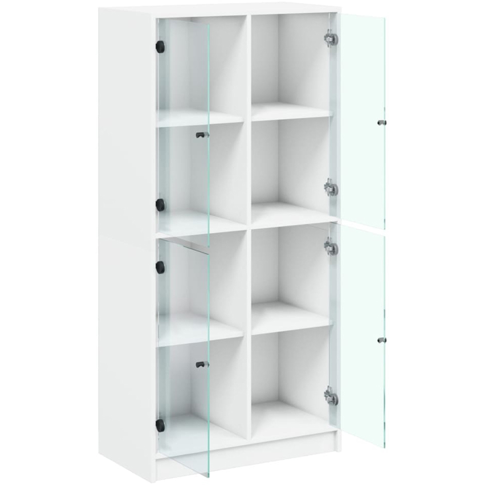 vidaXL 2 Glass Door 8 Shelf White Highboard Image 6