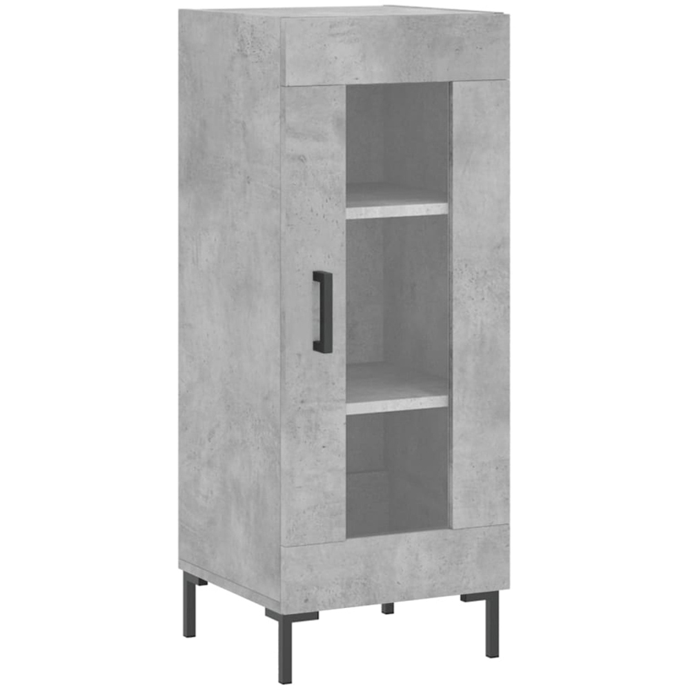 vidaXL Single Door 3 Shelf Concrete Grey Sideboard Image 2