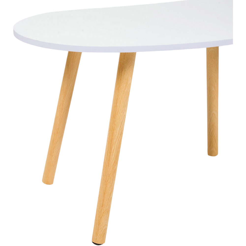 Living and Home White Mango Shaped Coffee Table Image 6