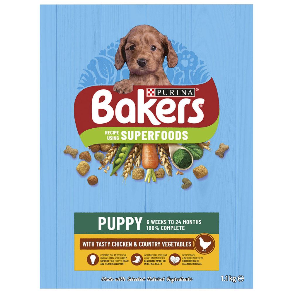 Bakers Puppy Dry Dog Food Chicken and Veg 1.1kg Image 3