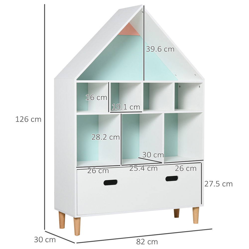 HOMCOM Kids White Storage Cabinet with Drawer Image 9