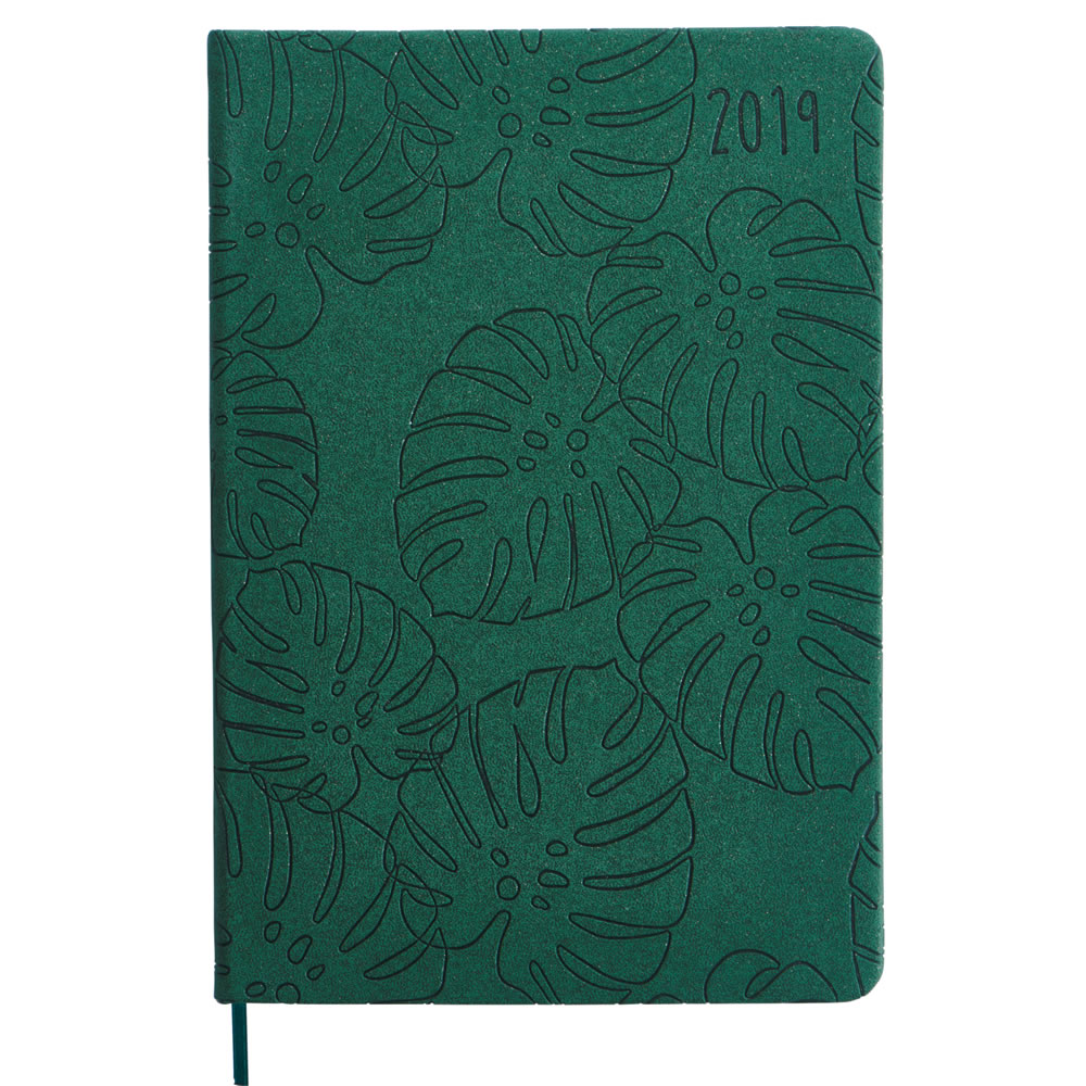 Wilko A5 Day A Page 2019 Diary - Embossed Palm - Assorted Image 1
