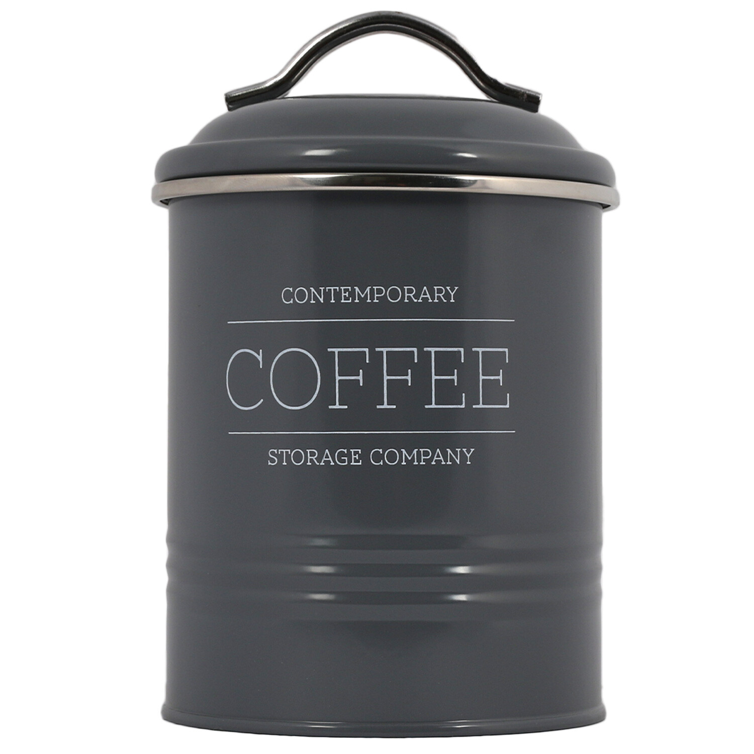 Round Rib Kitchen Canister - Grey / Coffee Image