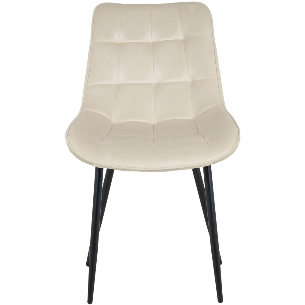 Indoor Living Seattle 4 Seater Cream Erica Velvet Dining Table Set Image 5
