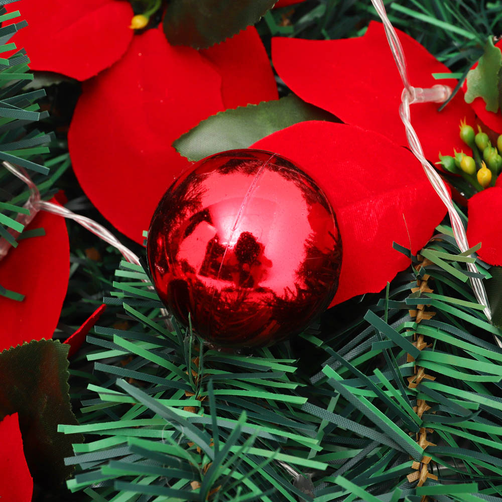 Living and Home Warm White LED Green Classic Artificial Christmas Swag 180cm Image 6