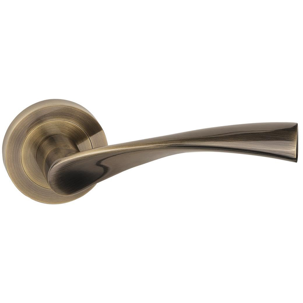 Golden Grace Astrid Antique Brass Door Handles and Tubular Latch Set 6 Pack Image 3