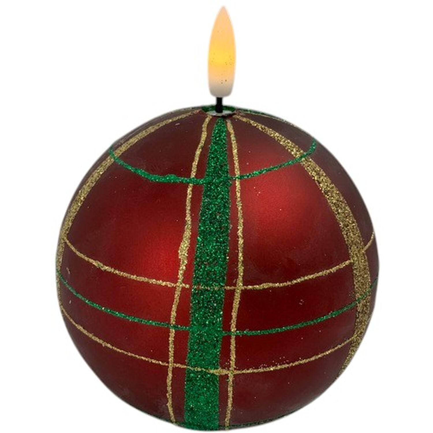 Tartan Bauble LED Candle Image 1