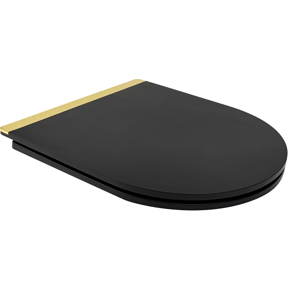 Black Highgate Gold Accent Toilet Seat Image 3