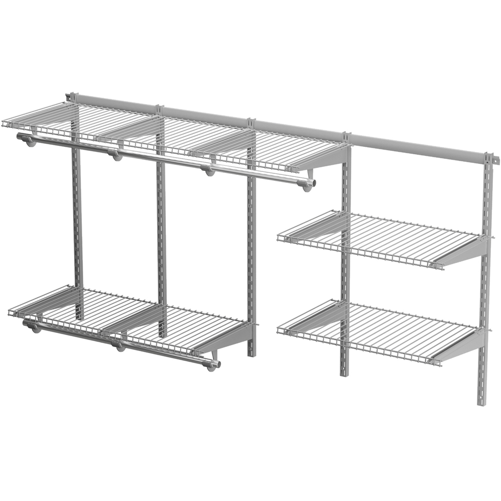 Costway Silver Adjustable Wall Mounted Closet Shelf Image 1