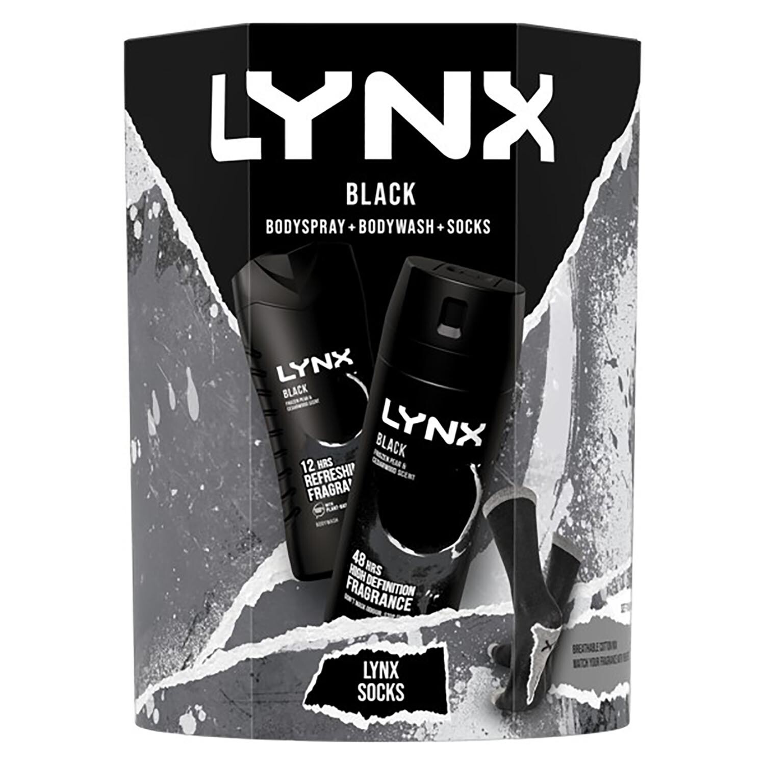 Lynx Black Duo & Socks Gift Set - Black Image