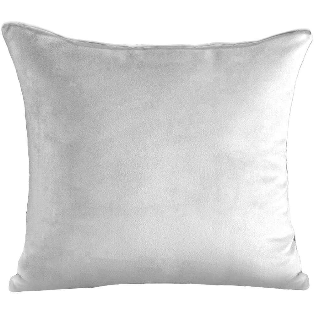 Velosso Luna Velvet Plain White Filled Cushion 43 x 43cm 2 Pack Image 1