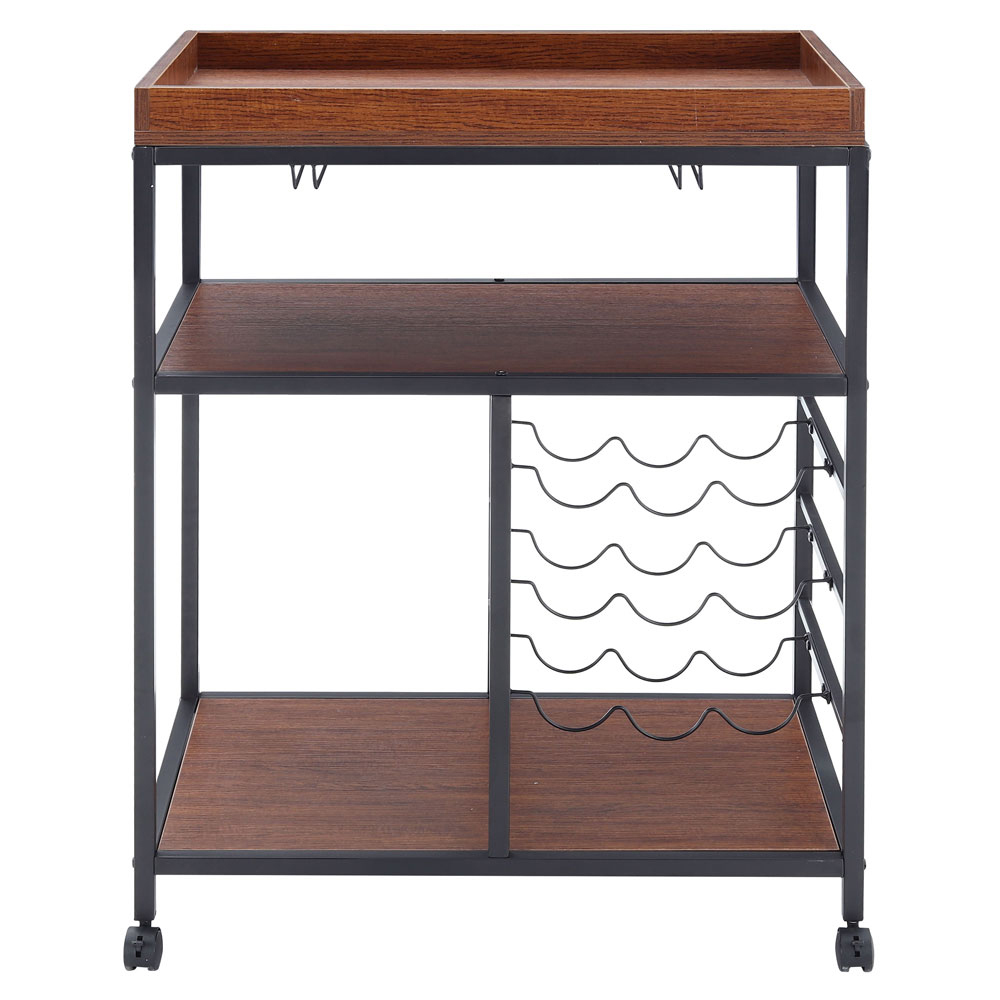 Living and Home 5 Tiers Rolling Serving Bar Cart Image 3