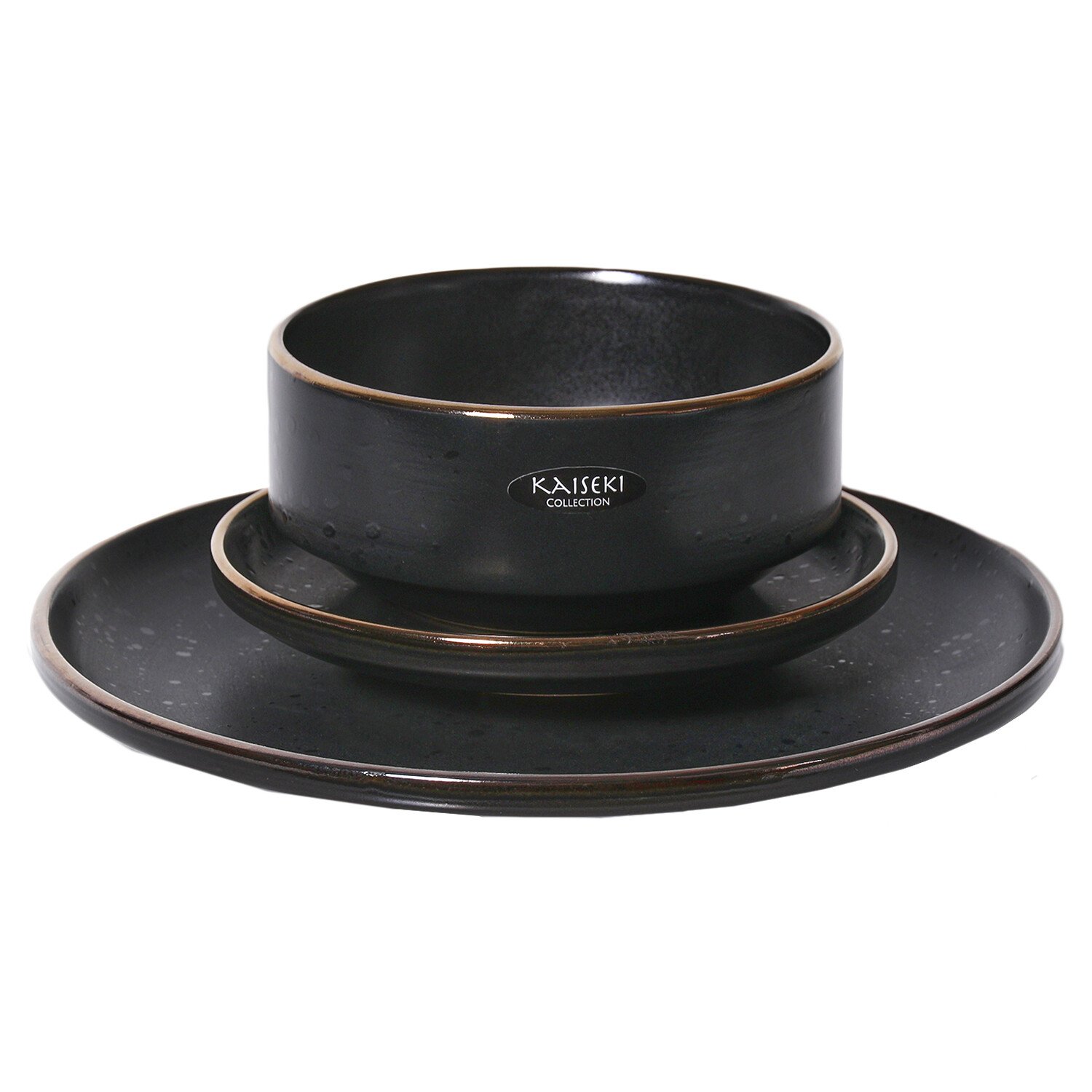 Kaiseki Speckle Black 12 Piece Dinner Set Image