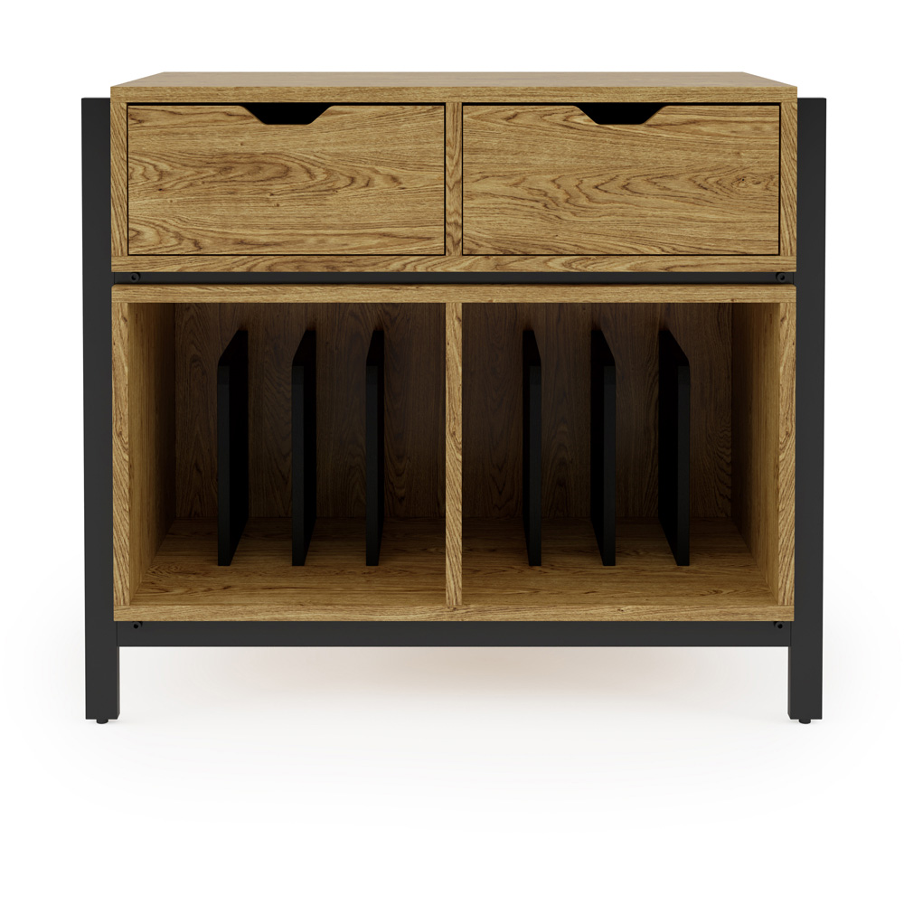 Dorel Louisiana 2 Drawer Warm Oak Turntable Stand Image 3