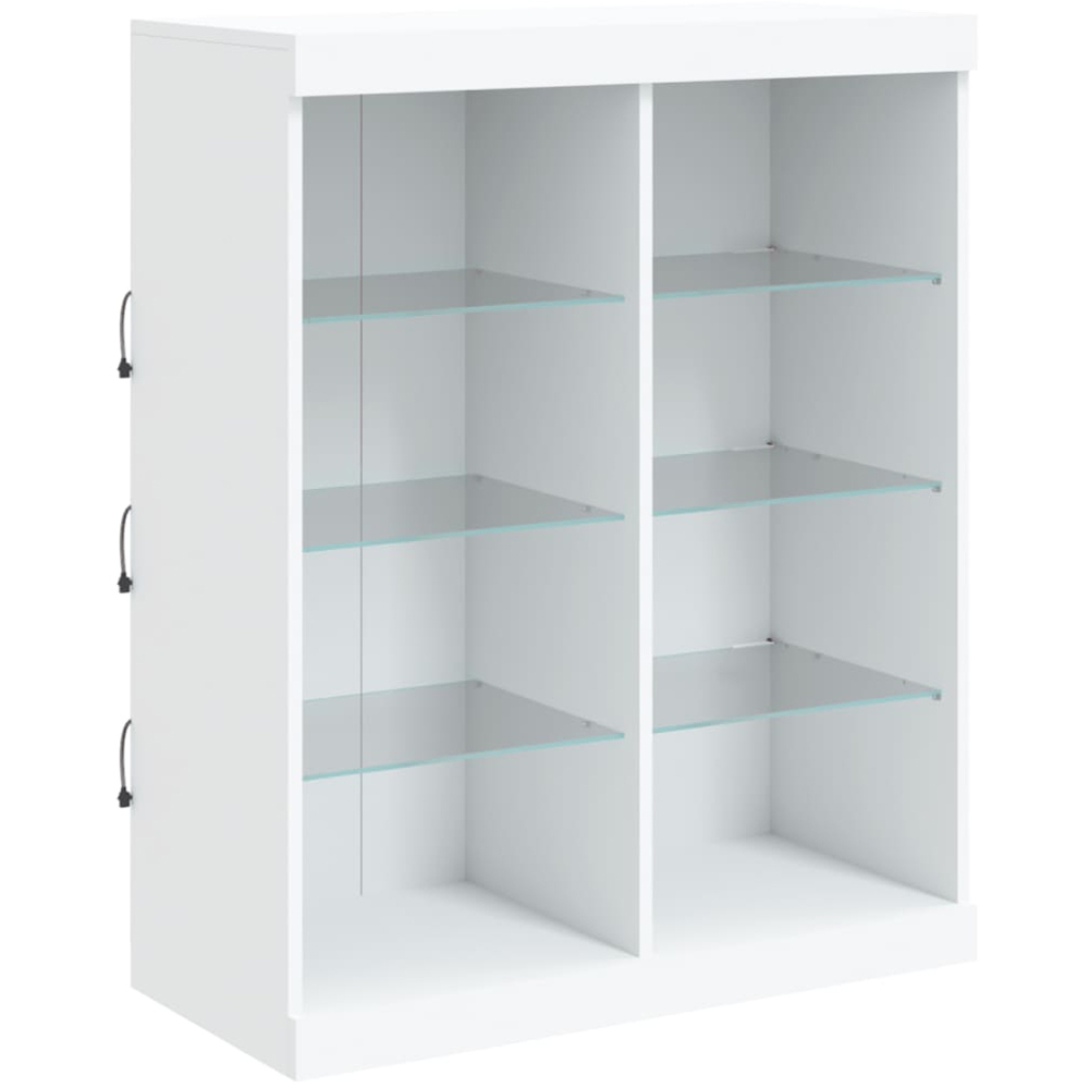 vidaXL 2 Door 12 Shelf White LED Sideboard 3 Piece Image 5