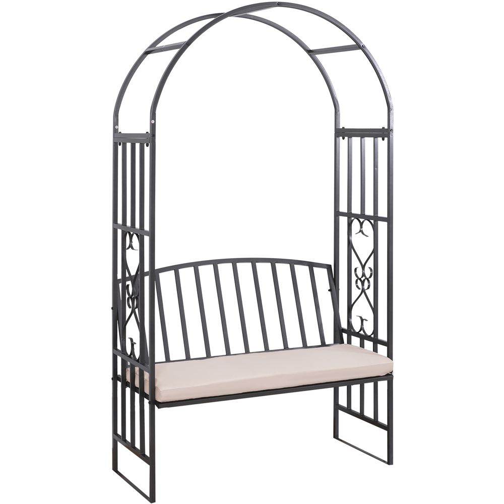 Outsunny 2 Seater 7 x 2 x 4ft Arched Arbour with Trellis Sides Image 2