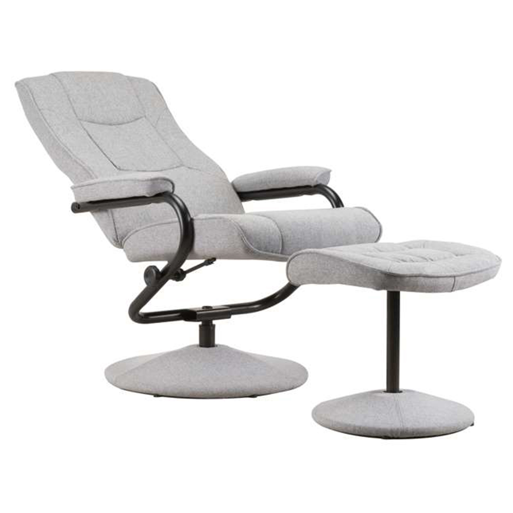 Memphis Grey Swivel Chair with Footstool Image 3