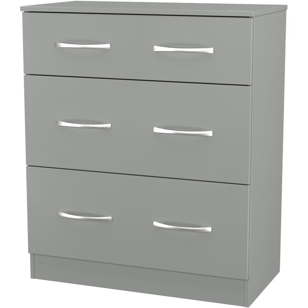 Crowndale Avon 3 Drawer Dusk Grey Deep Chest of Drawers Ready Assembled Image 4