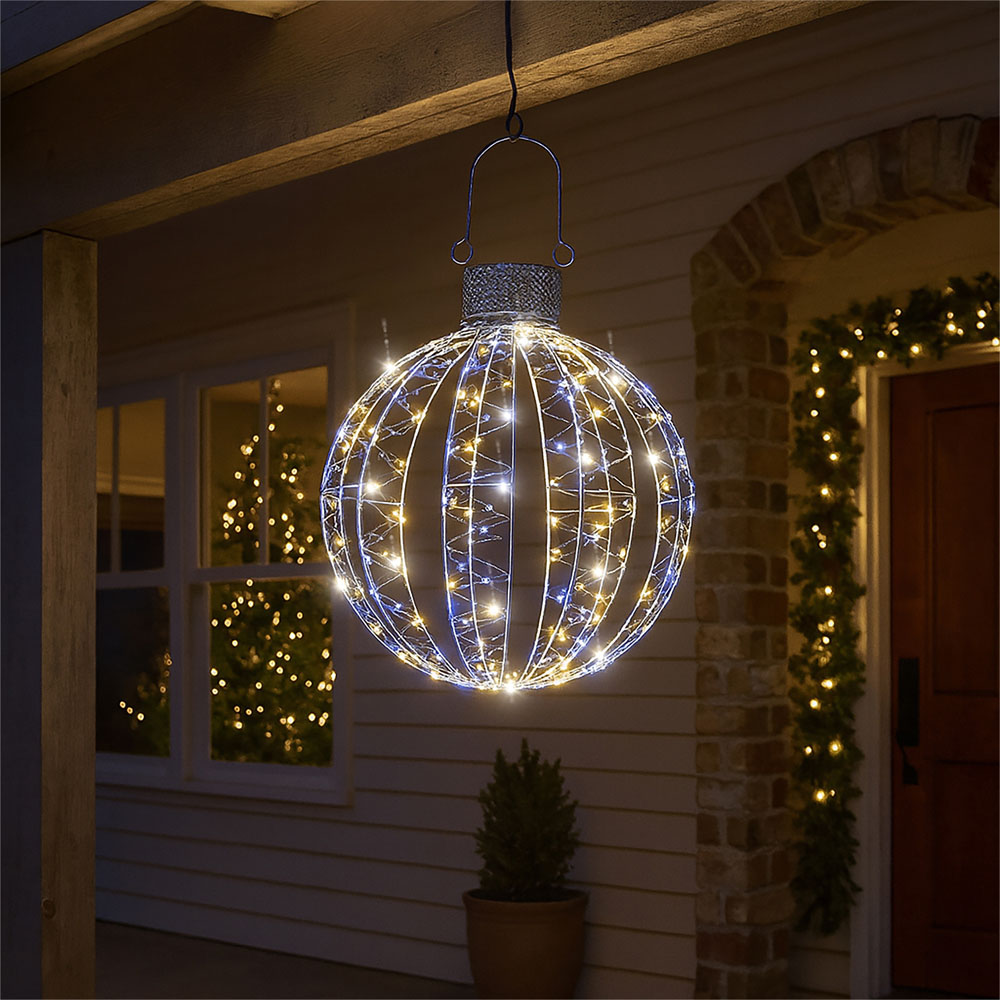 Xmas Haus 80 White and 80 Warm White Micro LED Ball Light 40cm Image 2