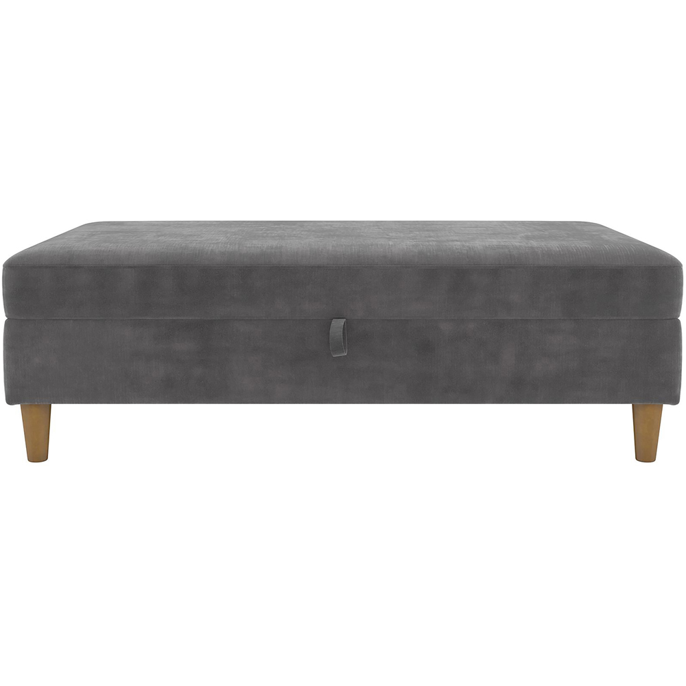 Dorel Hartford Grey Chenille Storage Ottoman Image 2