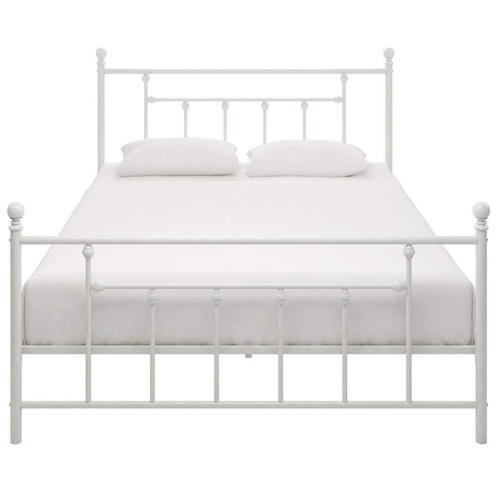 Dorel Manila King Size White Metal Bed Frame Image 3