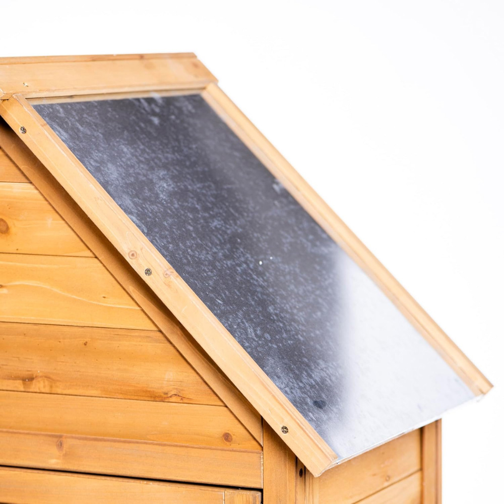 Garden Gear 2 Door Natural Garden Sentry Storage Cabinet with Galvanized Sheet Roof Image 4