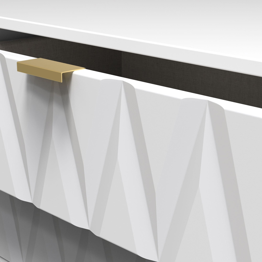 Crowndale Diamond 4 Drawer Matt White Chest of Drawers Image 5