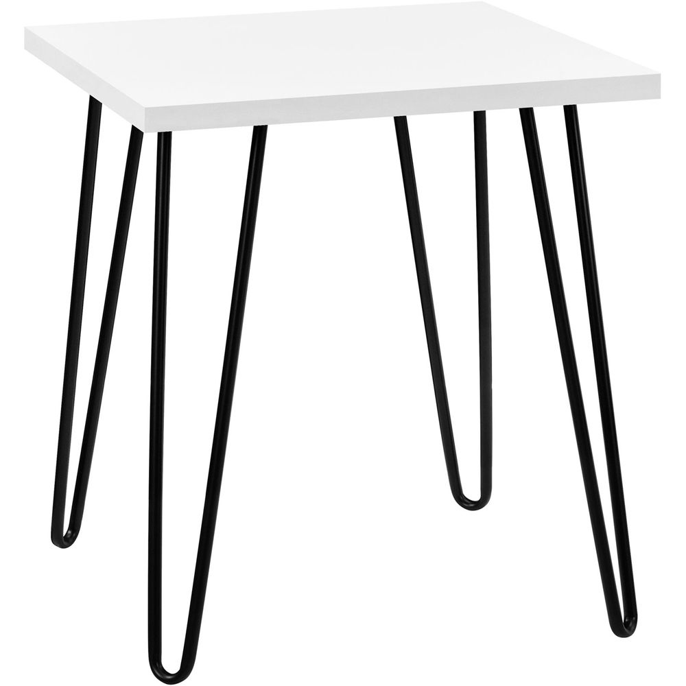 Dorel Owen White Retro End Table Black Image 2