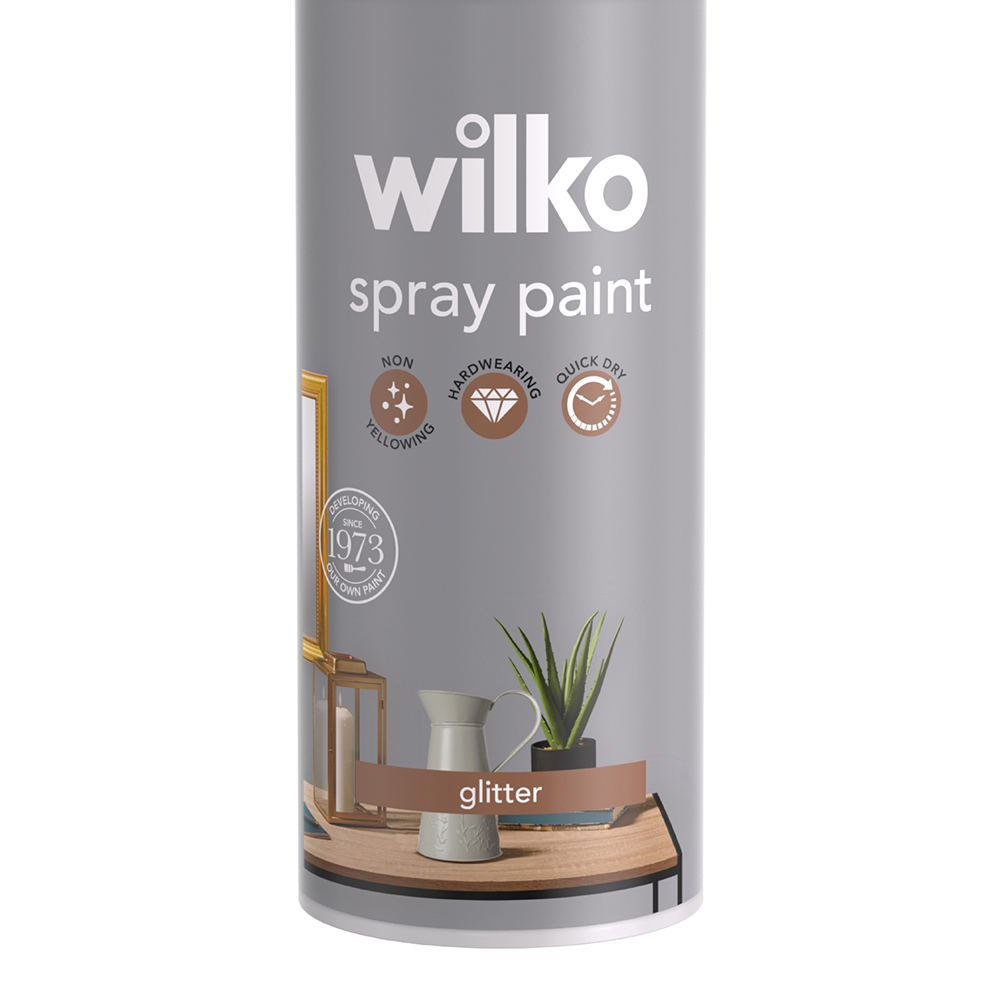 Wilko Silver Glitter Spray Paint 400ml Image 3