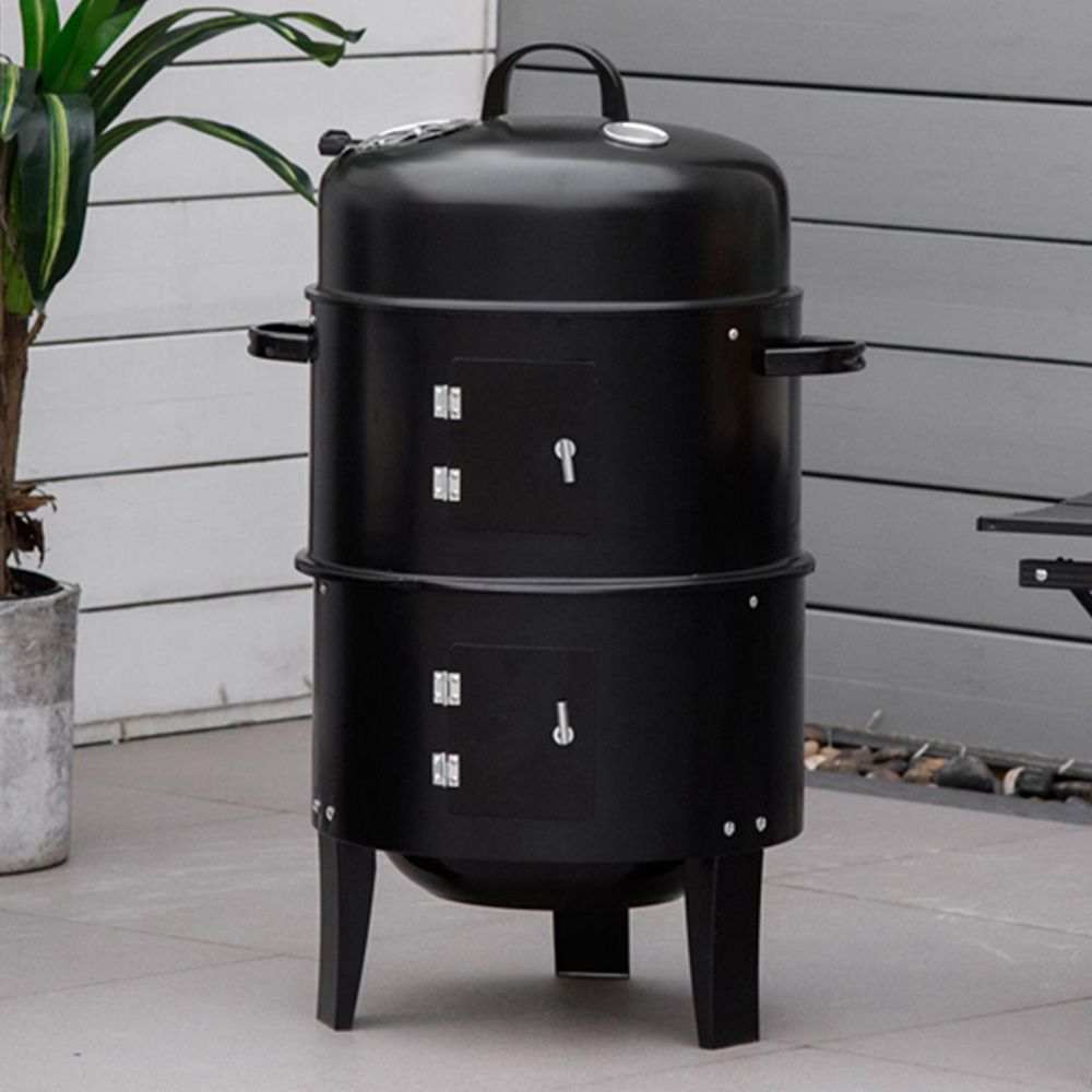 Outsunny 3 in 1 Charcoal Smoker BBQ Grill Image 2