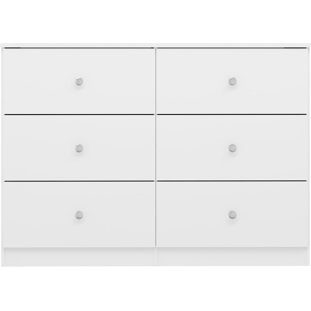 Seconique Denver 6 Drawer White Gloss Storage Chest Image 3