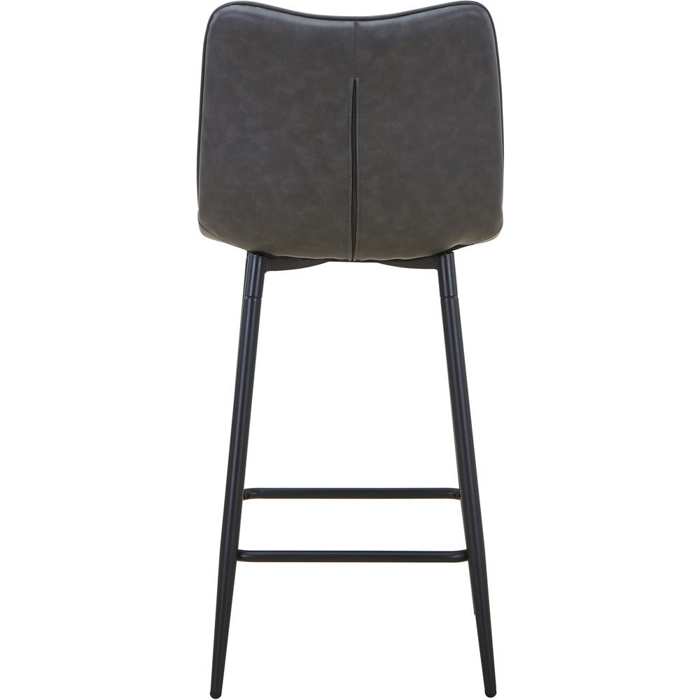 Portland Kensington Grey Faux Leather Bar Stool Image 4
