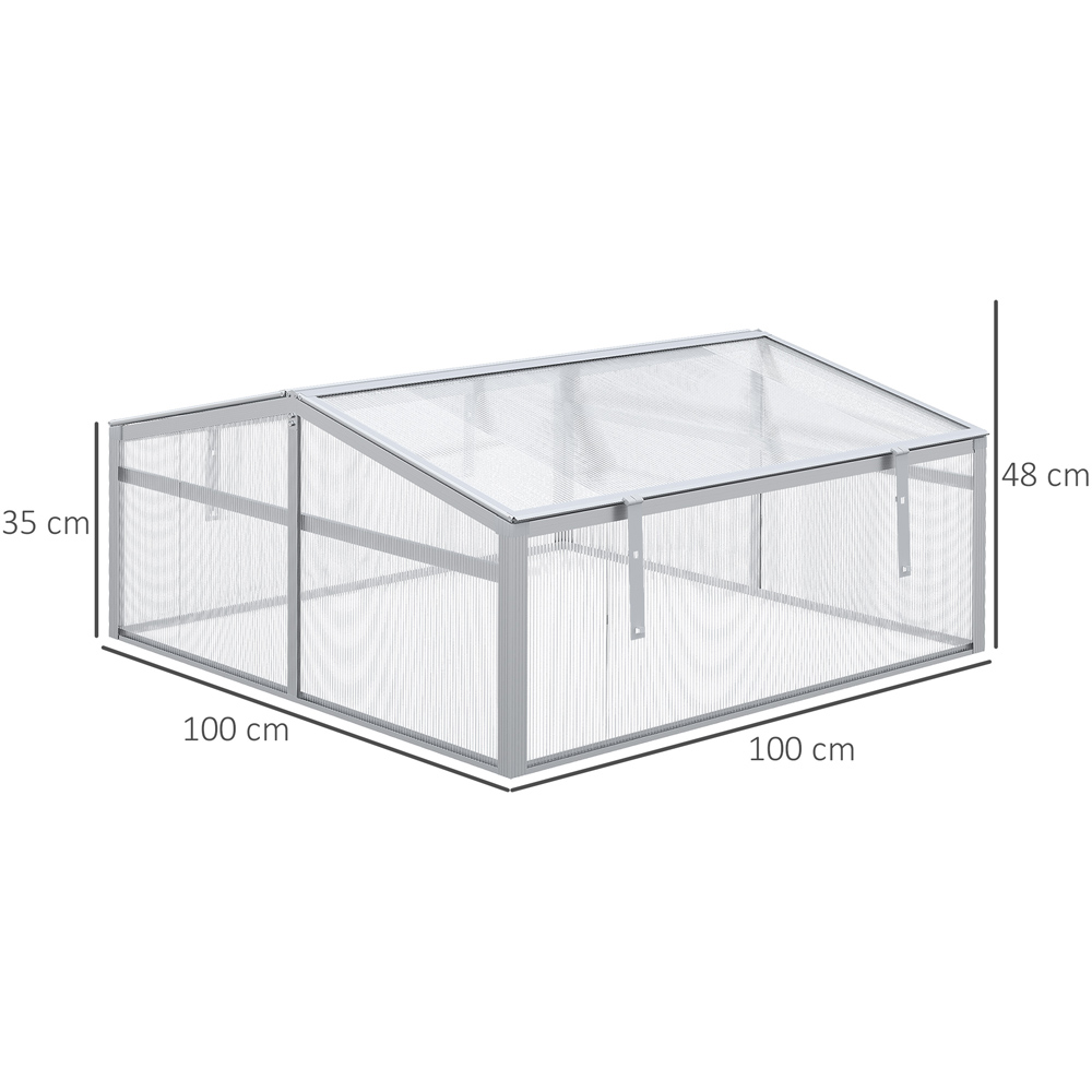 Outsunny 2 Level Adjustable Roof Aluminium Cold Frame Image 7