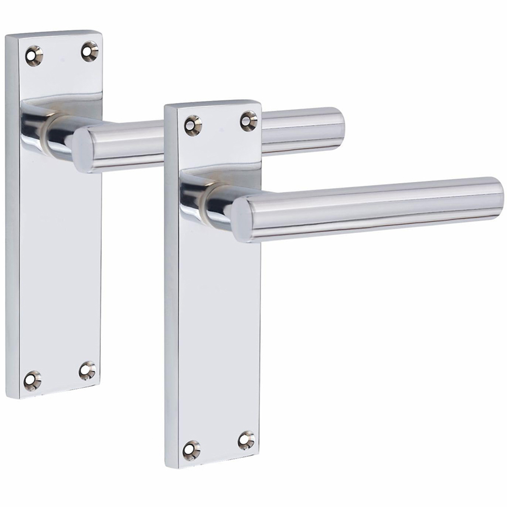 Golden Grace Victorian Straight T-Bar Silver Latch Handles Set 6 Pack Image 3