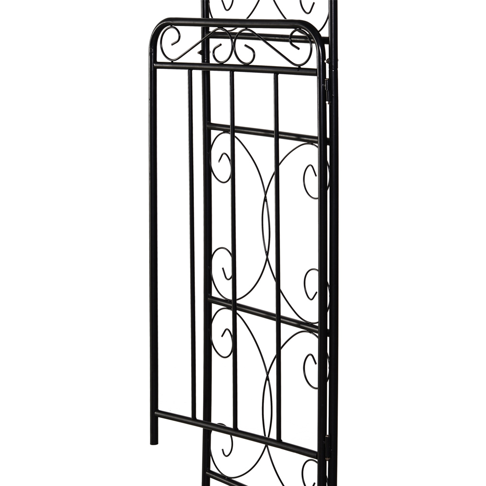 Outsunny Antique Black Metal Garden Arch with Gate Image 3