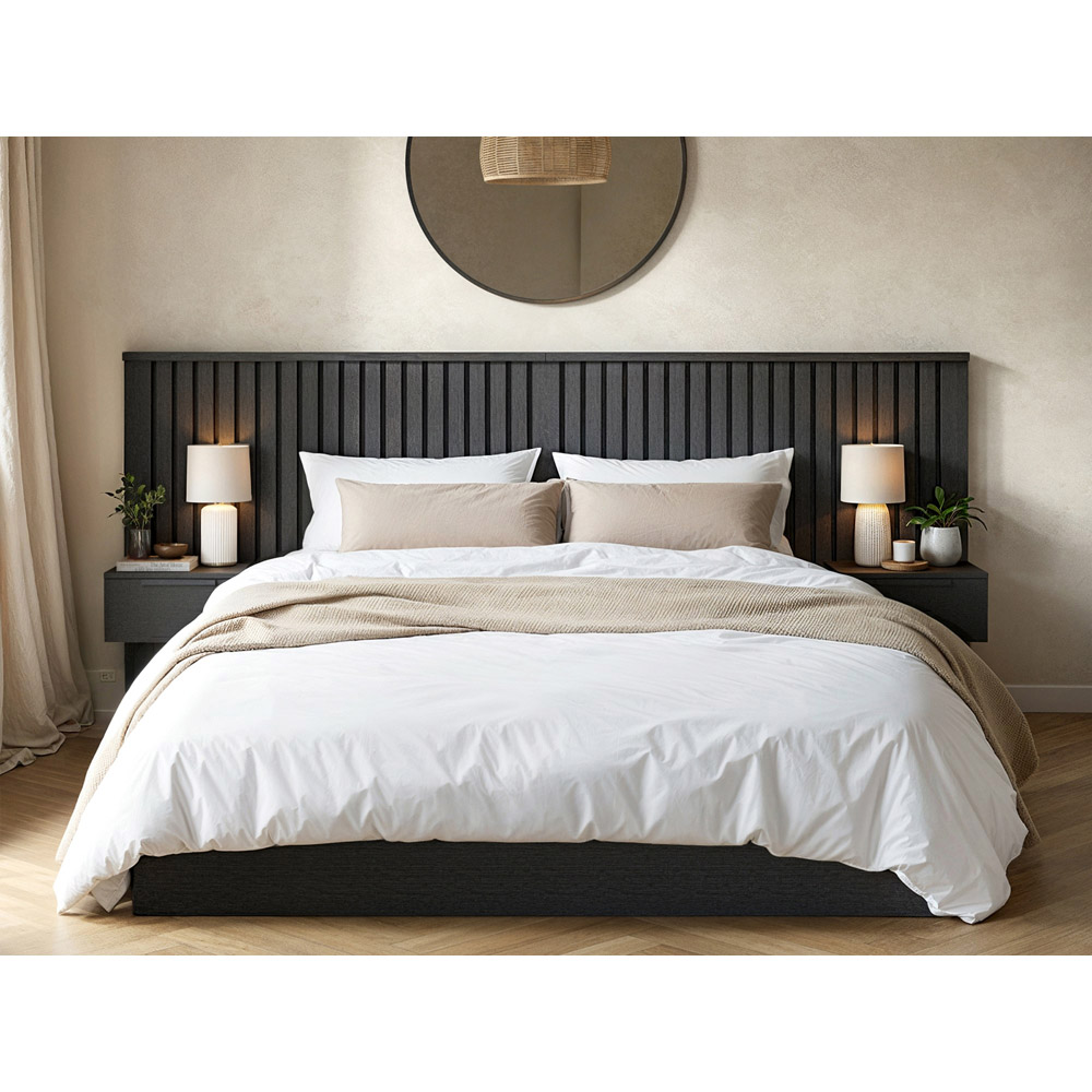 Solace+Co Taylor King Size Black Hotel Ottoman Bed with Side Table Image 4