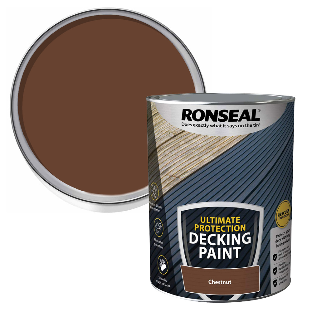 Ronseal Ultimate Protection Chestnut Decking Paint 5L Image 1