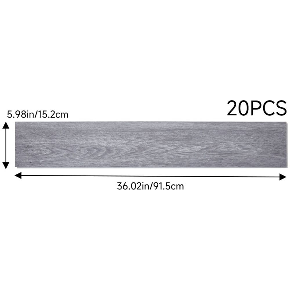 Living and Home Light Grey Wood Grain Rectangle PVC Flooring 20 Pack Image 8