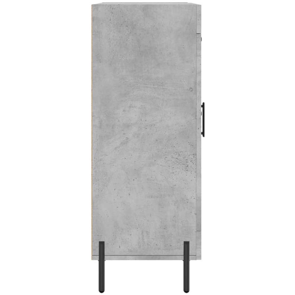 vidaXL Single Glass Door 3 Drawer Concrete Grey Wooden Sideboard Image 7