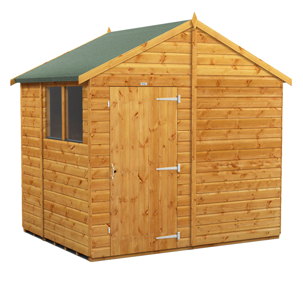 Power Sheds 6 x 8ft Apex Wooden Shed with Window Image 1