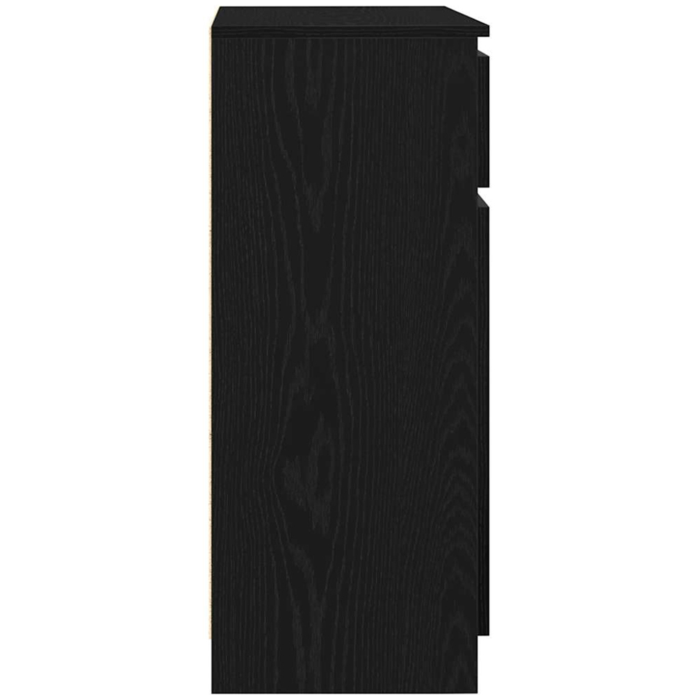 vidaXL 2 Door Single Drawer Black Oak Wooden Sideboard Image 6