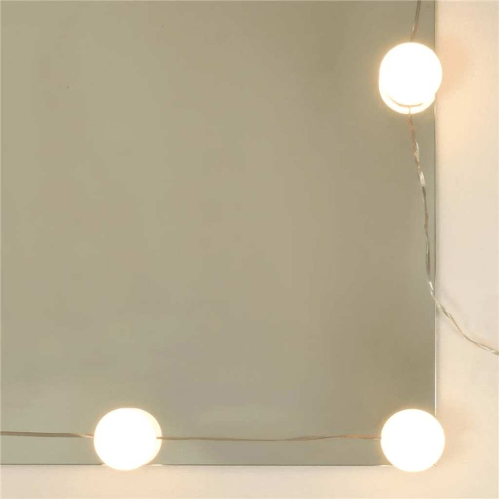 vidaXL Concrete Grey LED Mirror Dressing Table and Stool Set Image 8
