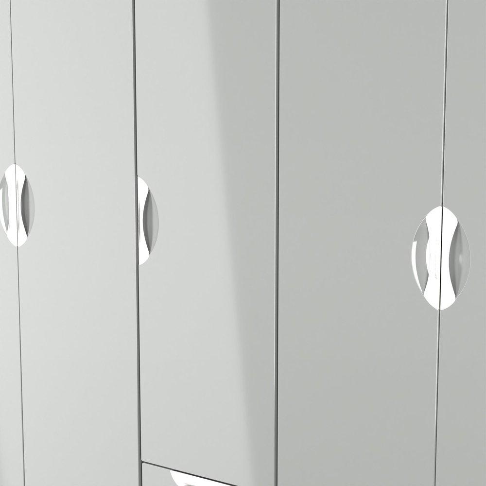 Crowndale Camden 5 Door 2 Drawer Grey Gloss and Dusk Grey Wardrobe Ready Assembled Image 8