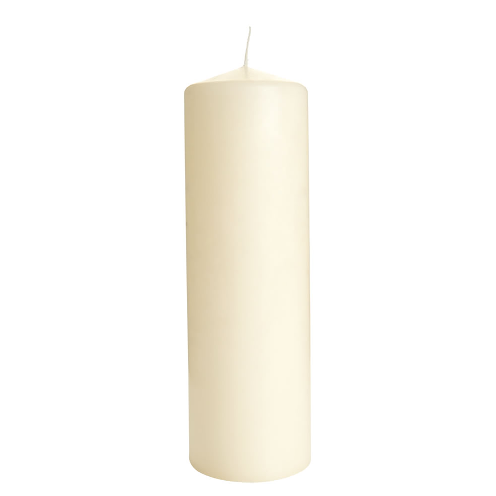 Wilko Ivory Pillar Candle 140 Hours Burn Time Image