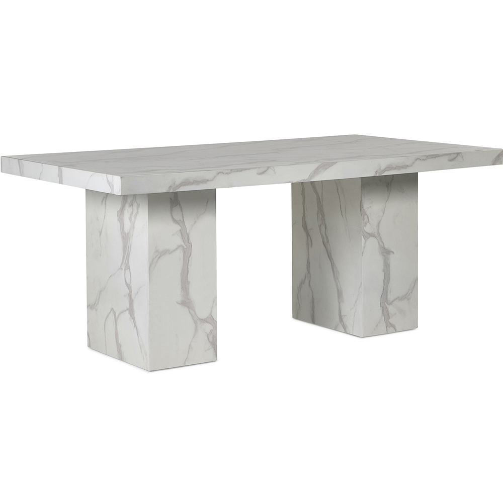 Julian Bowen Rome Marble Effect 6 Seater Dining Table White Image 2