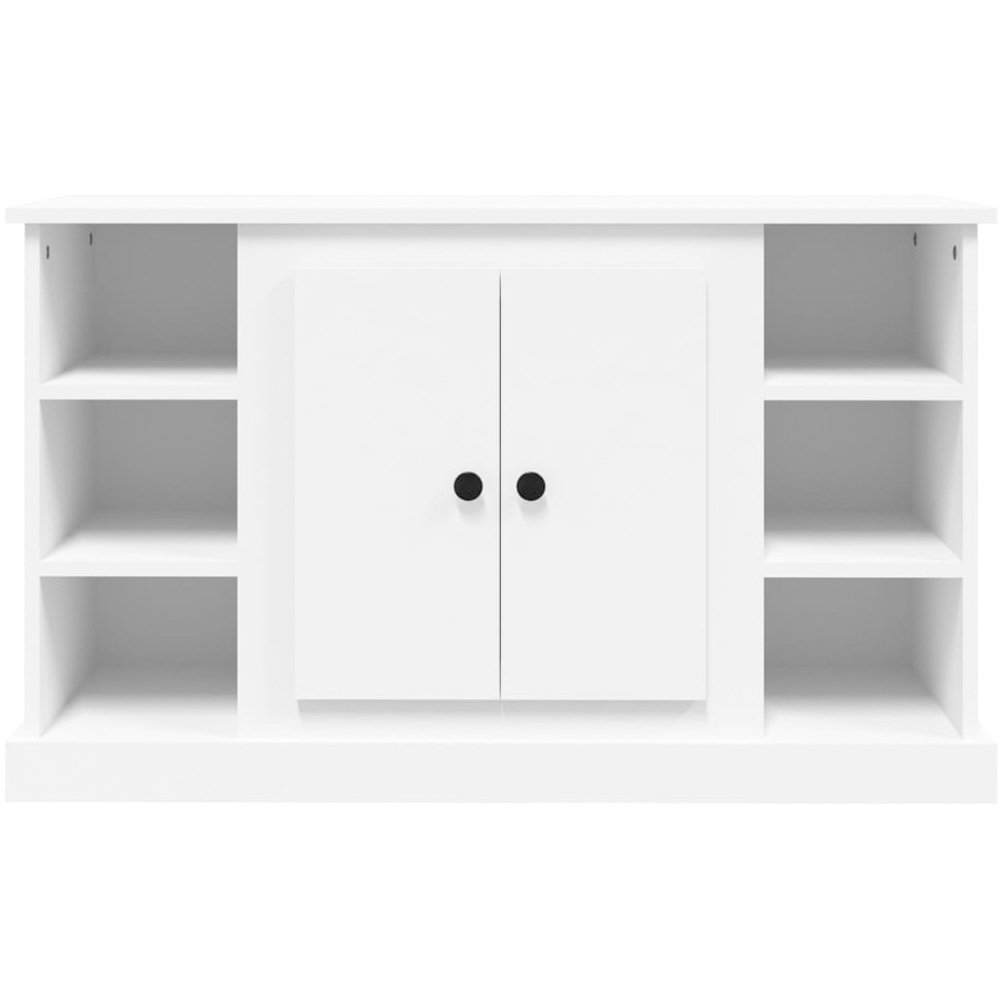 vidaXL 2 Door 6 Shelf White Wide Sideboard Image 4