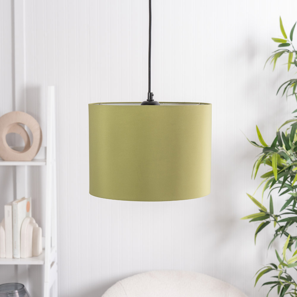 ValueLights Torbery Nesting Olive Green Pendant Lamp Shades with Diffusers 3 Pack Image 3